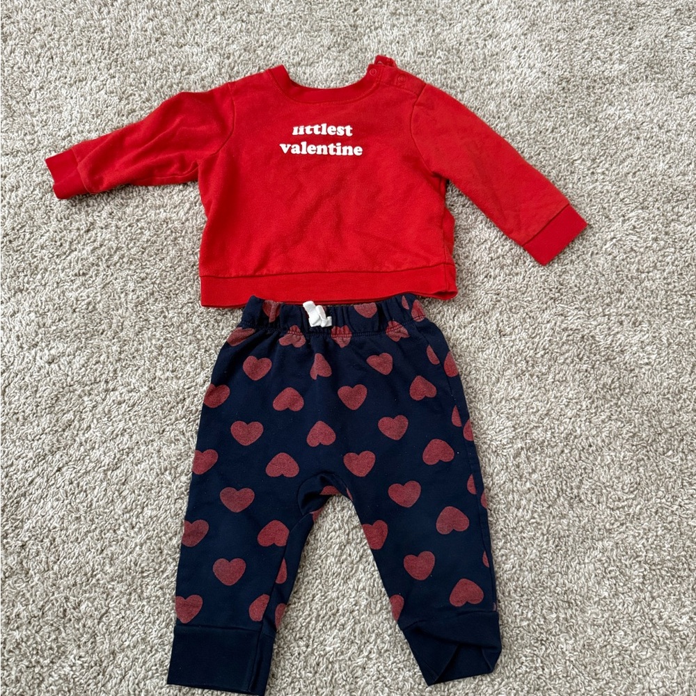 Cat & Jack Red and Navy Heart Matching Set